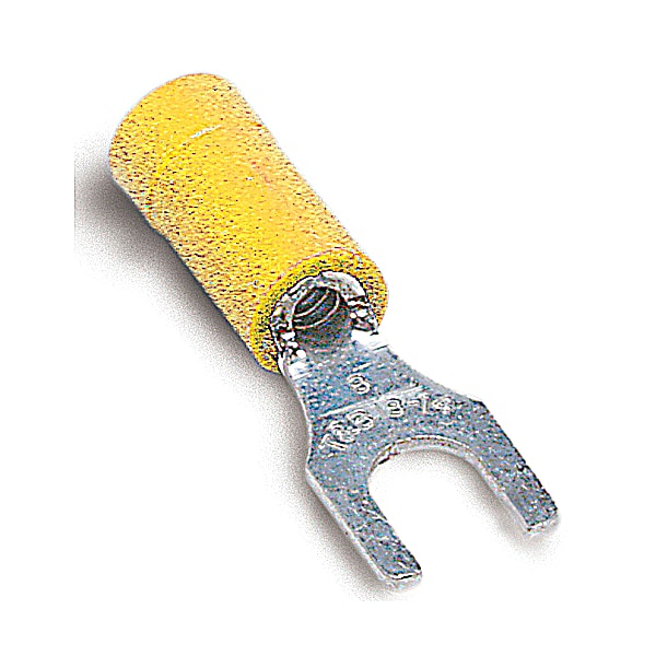 Abb Fork Terminal, #8 Stud Size, 10 AWG, 600 V, Vinyl Insulated, Yellow, 500 PK RC1147 - main